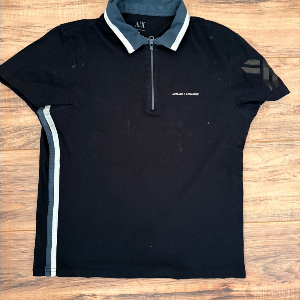 Armani Exchange Men's Polo Shirt with Gray Accents